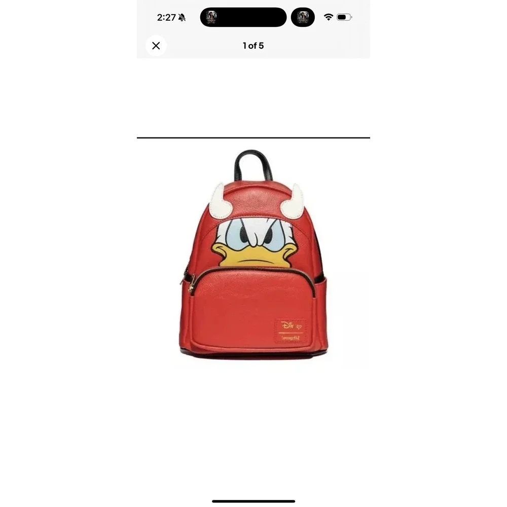 Loungelfy Disney Donald Duck Devil‎ Donald Cosplay Mini-Backpack IN-HAND